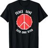 Peace Love Rock And Roll Drummer Retro Hippie T Shirt