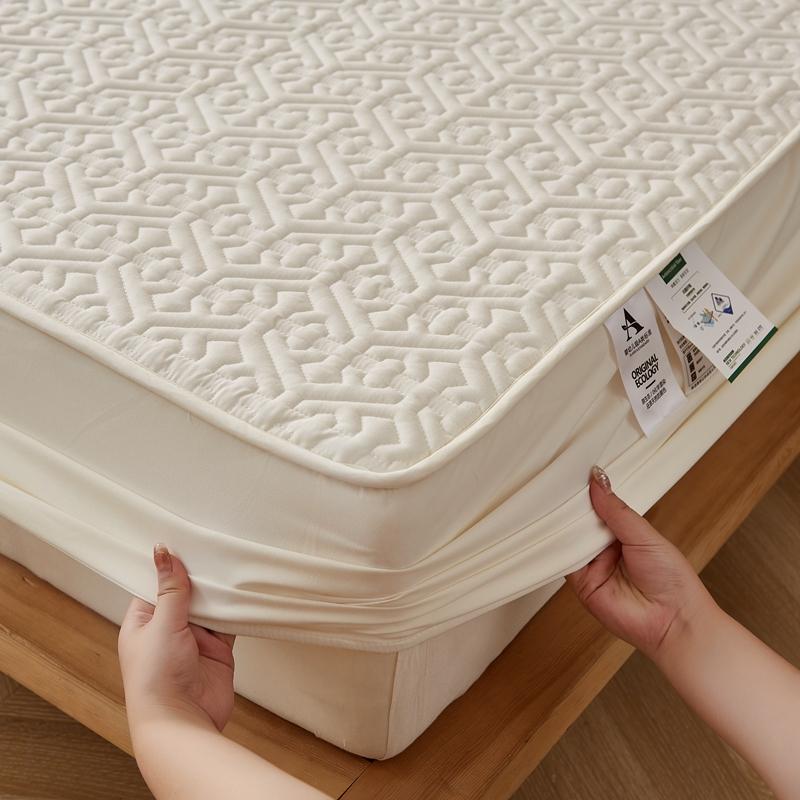 Cotton Thickened Mattress Cover, Quilted Fitted Mattress Pad Protector, Hypoallergenic Soft Bed Topper Bedding 140/160/200x200cm