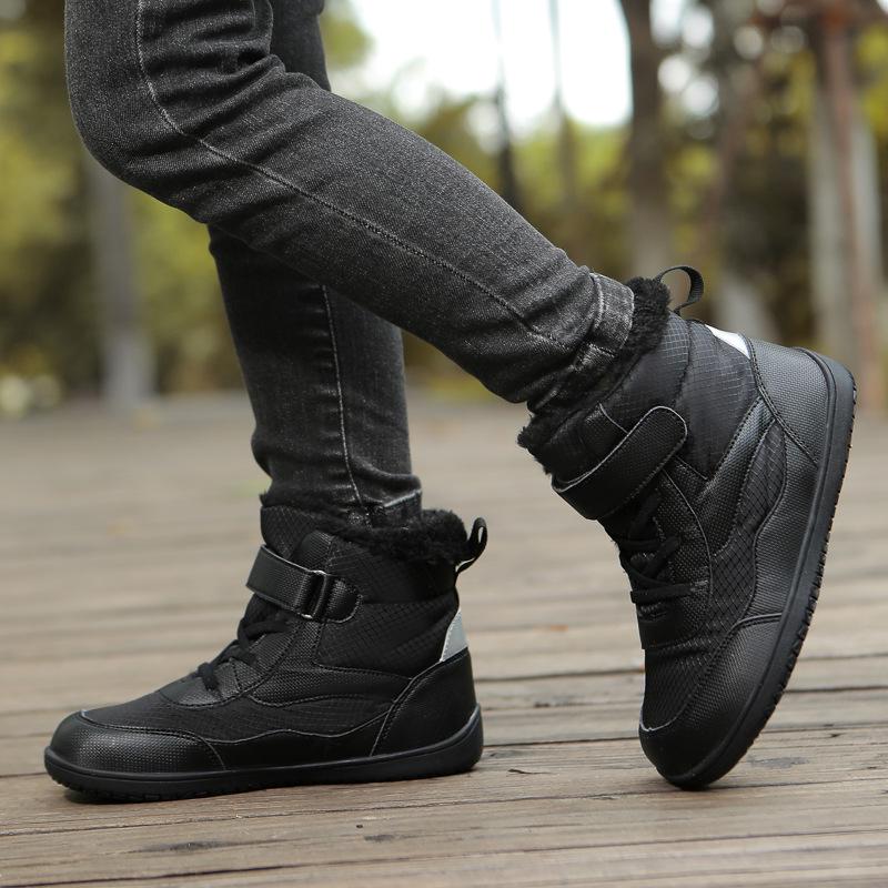 Bottes de neige d'hiver 2024 pour garçons: Bottes en coton pour enfants, doublées de velours, chaudes, imperméables et antidérapantes 36 bleu royal