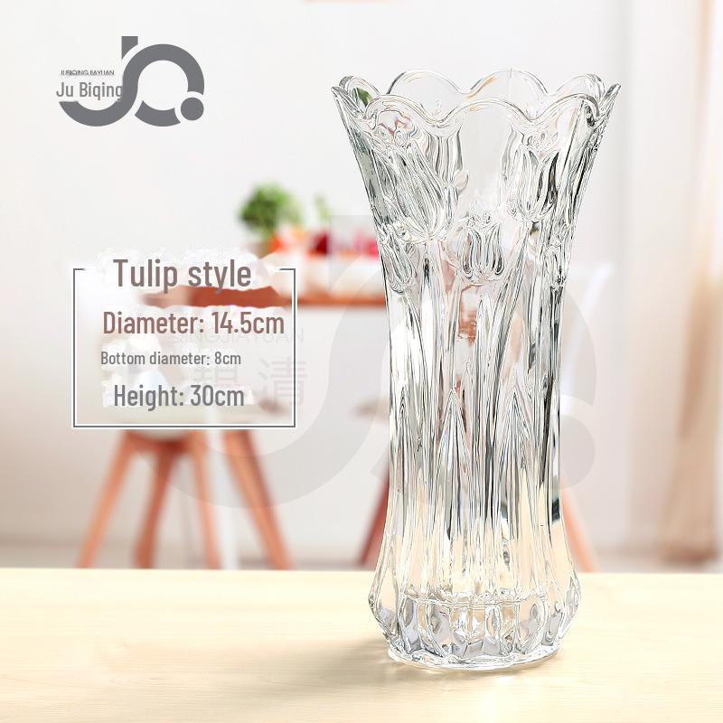 Extra Large Transparent Glass Vase, 50cm Height, Wide Diameter for Flower Arrangements, Living Room Decor, Hydroponic Lucky Bamboo