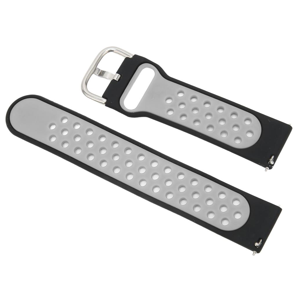 20mm Soft Silicone Watch Band Strap Wristband Replacement with Air Holes for Amazfit GTS 3Black Gray