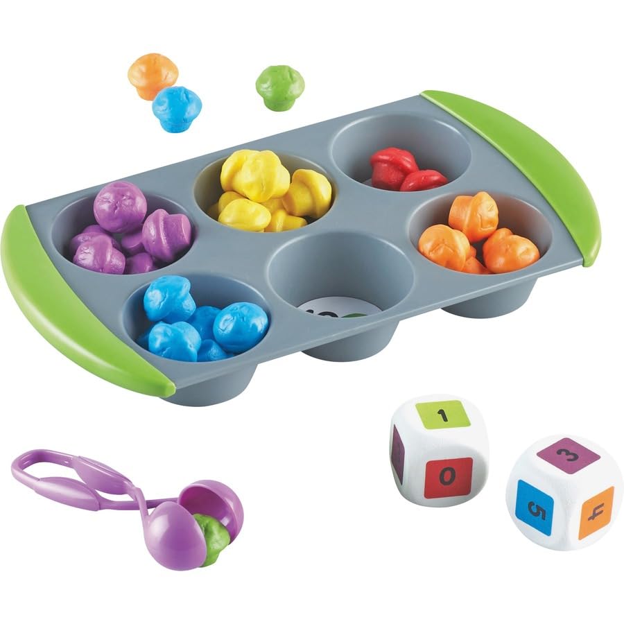 Learning Resources Fingertip Educational Divide and Count Mini Muffins Math Set LER5556, Authentic, 12.70 X 11.50 X 10.20 Inches