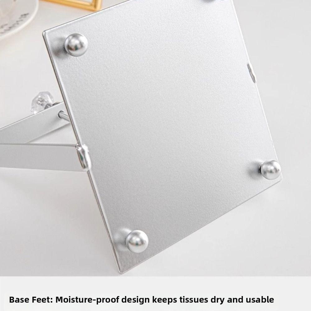 Simulated Gemstone Square Tissue Holder Metal Napkin Holder  For Restaurant Cafe Hotel