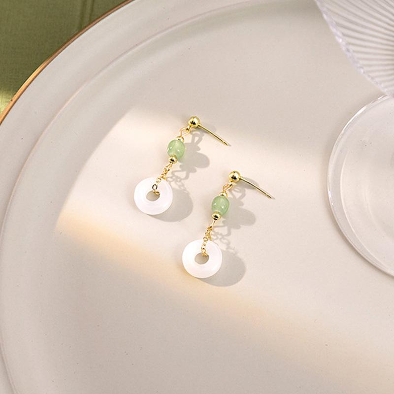 BLINGBAY Women's New Chinese Style Imitation Pearl Earrings Chinese Style Butterfly Drop-shaped Tassel Earrings Simple Hanfu Accessories Retro Jewelry