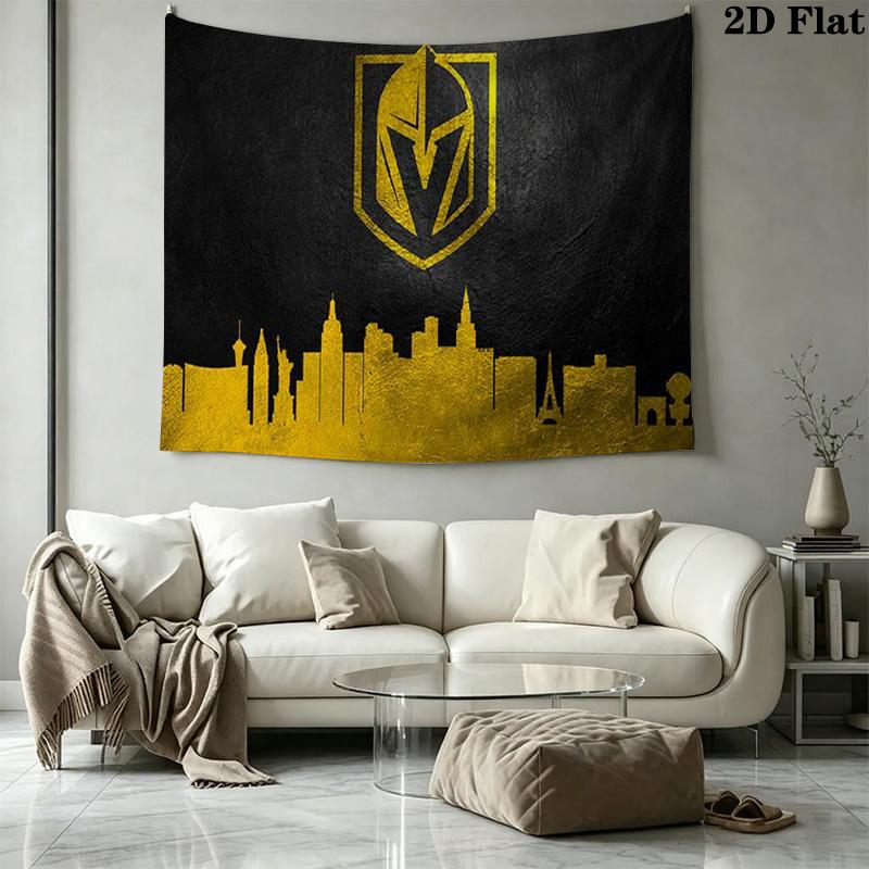 Vegas Golden Knights Wall Tapestry Aesthetic Wall Hanging Printed Fabric Blanket Decorative Tapestries for Bedroom Living Room Home Decor