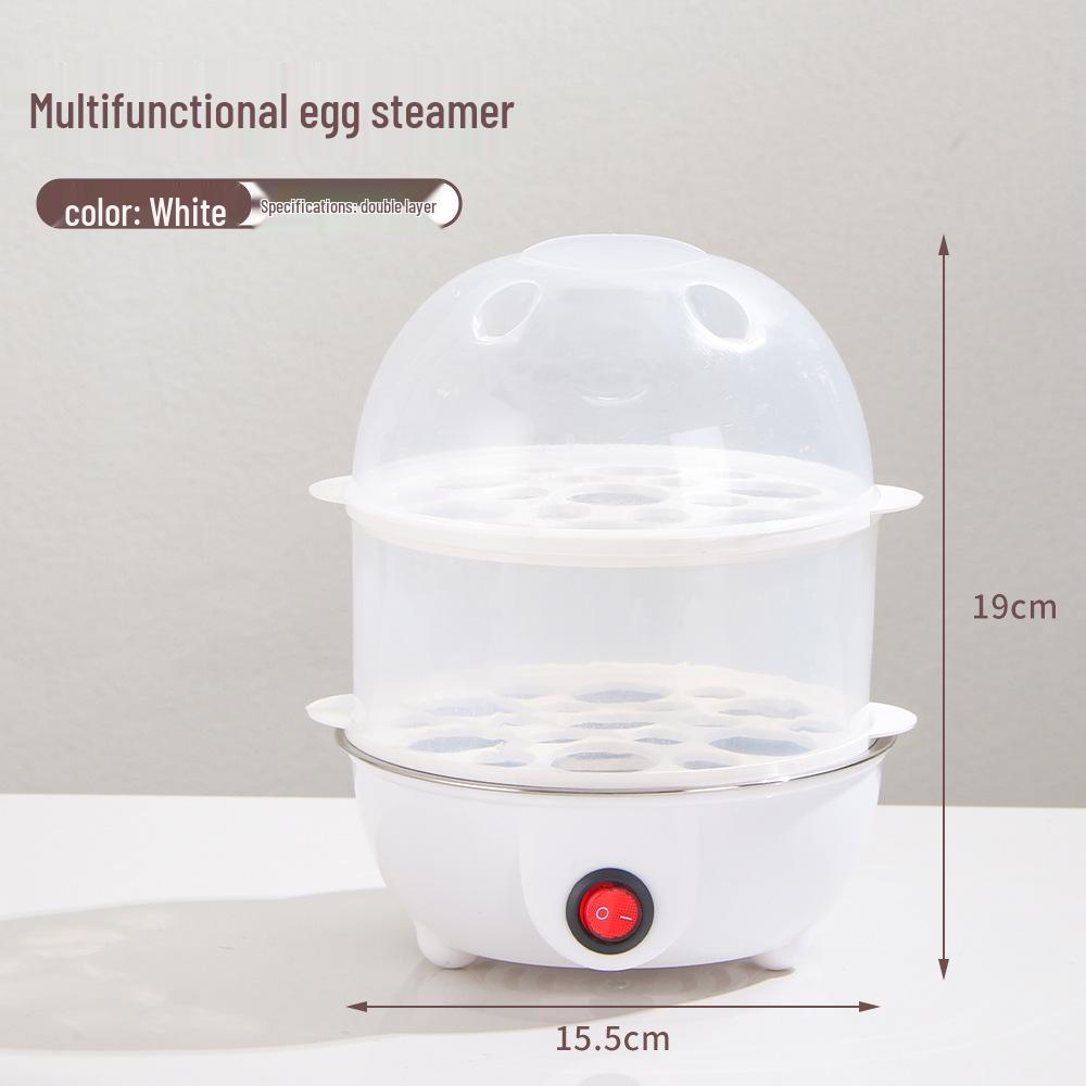 Compact Multi-Functional Egg Cooker: Single-Layer Steamed Egg Machine for Dorm Breakfasts, Anti-Dry Burning Feature