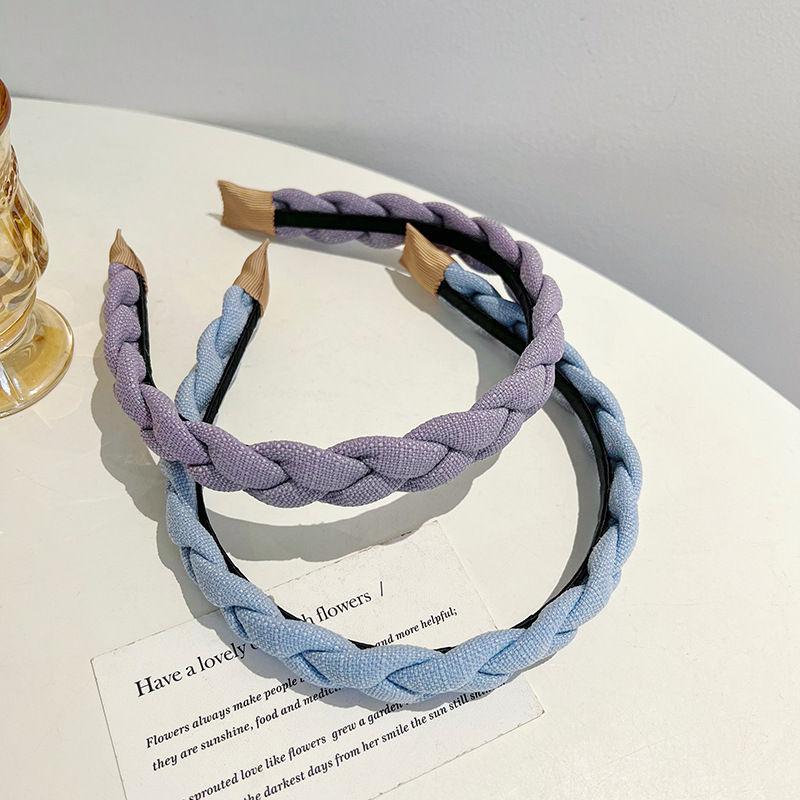 

Ретро темперамент украшения сплошной цвет повязка для волос повязка на голову косы ручной работы