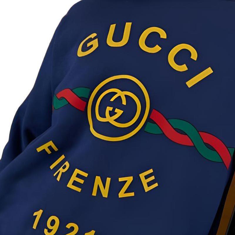 GUCCI Sweatshirts Men's Blue Crew Neck Moderate 626990-XJD7O-4409