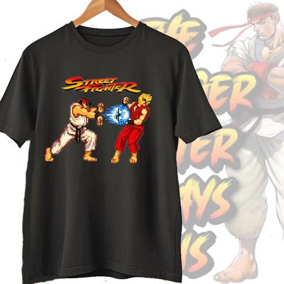 Street Fighter Chun-Li Ryu Printed Y2K New Couple Cotton T-Shirts Men Women Streetwear Casual Harajuku Retro Unisex Tee Top