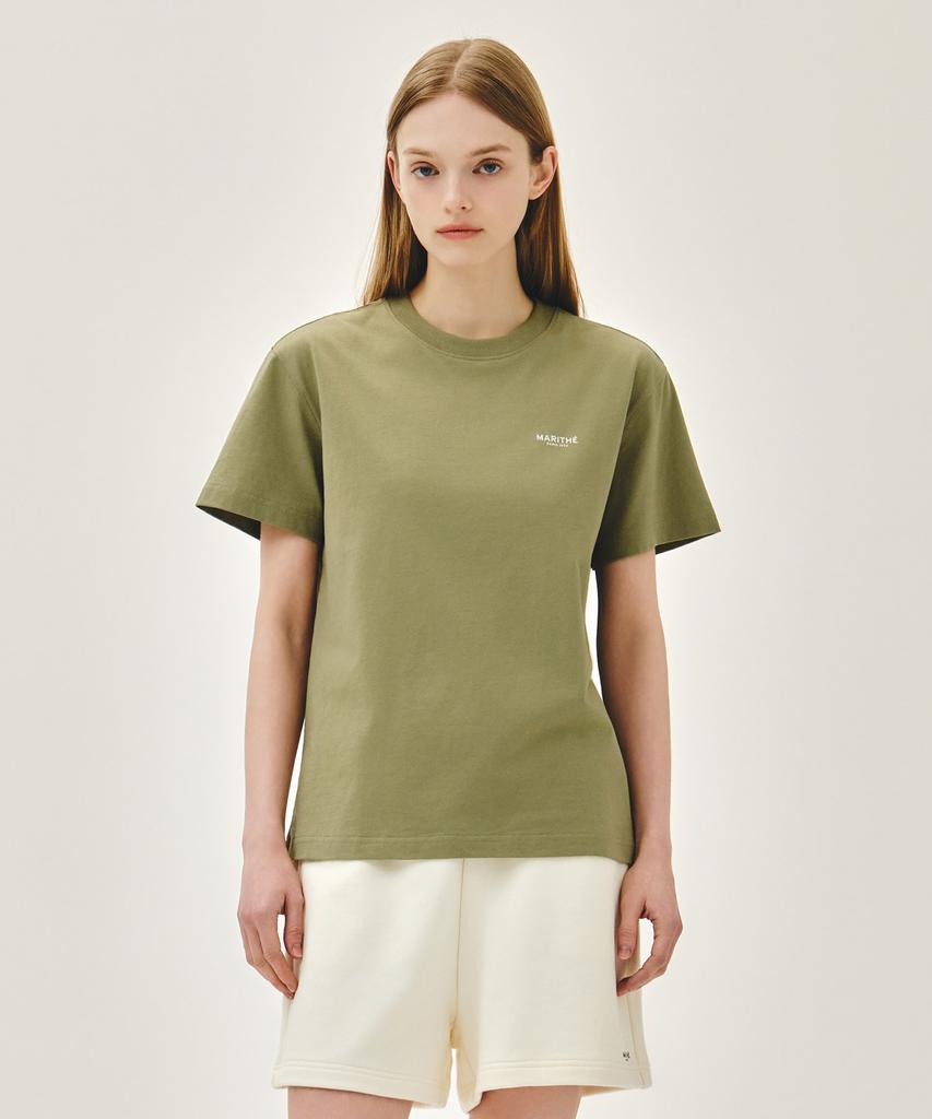 Malittepeulangsowajeobeo Small Regular Logo Tee Khaki