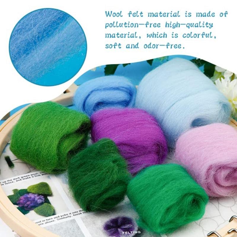 Florals Felting Starter Set Featuring Natural Linen And Practical Tool For New Craft