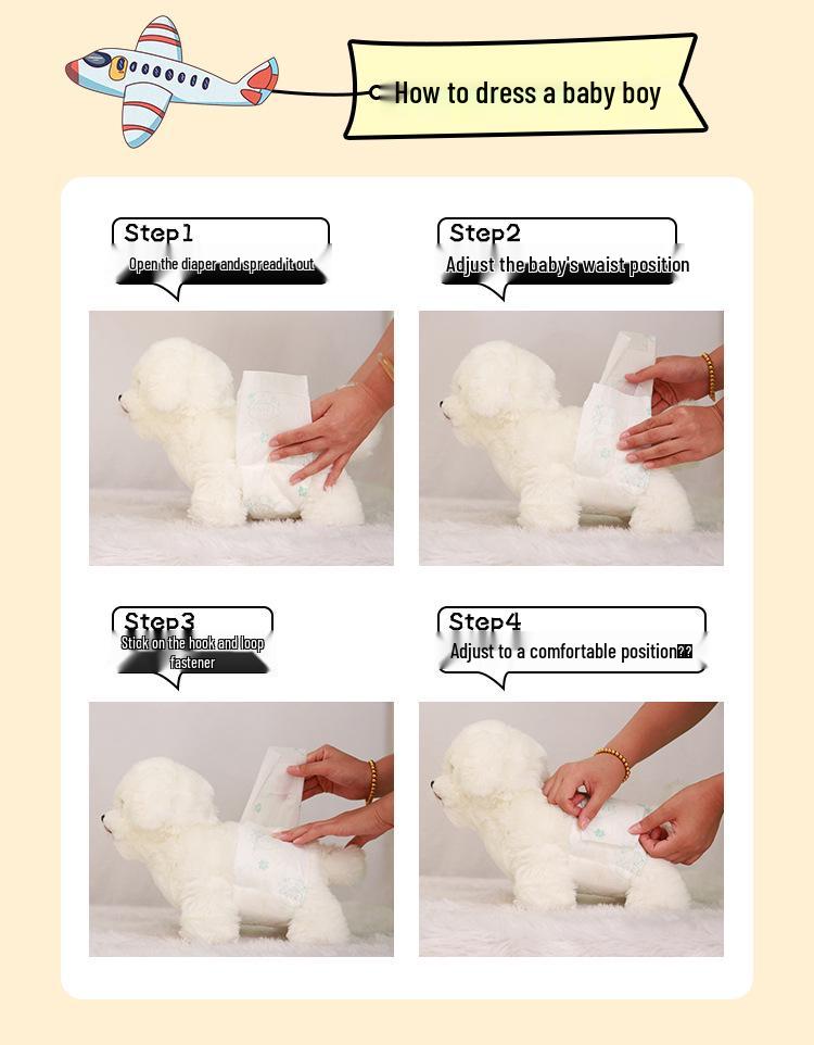 40-Piece Pack of Large Pet Dog Sanitary Diapers - Absorbent, Free Shipping