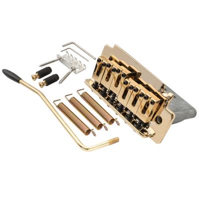 Musiclily 10.5mm String Pitch Short Block Two-Point Support Tremolo Bridge Unit for Squier Strat Guitars, Gold