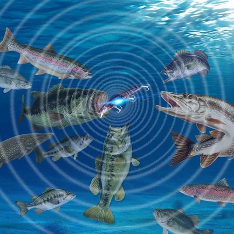 Esche Elettroniche Ricaricabili USB per Pesca Elettronica Esca Elettronica per Pesca in Mare Esca Artificiale Vibrante Amo Triplo Esca per Ghiaccio Invernale Esca Dura per Acqua Salata