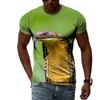 Summer Round Neck 3D Patterns of Snakes In Various Colors Print Top Fashionable Casual Short Sleeved Men's T-shirts