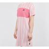 Puma Logo Patchwork Striped Casual Sports Comfortable Breathable Pullover Round Neck Short Sleeve Dress Women dress Pink 596007-17