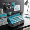 Plus Pen Case Pouch FABFAB Double Compartment Type Gray X Turquoise FL-243CA 98-940
