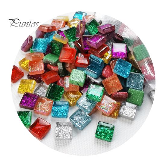 

225 шт. мозаичная плитка ручной работы, устойчивая к коррозии, искусственный кристалл, красочная витражная декоративная плитка, украшение для дома A