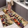 1Pcs Anti Fatigue Kitchen Rugs Liquor Fruits Print Waterproof Non Slip Thick Cushioned Kitchen Mat Heavy Duty Comfort Standing