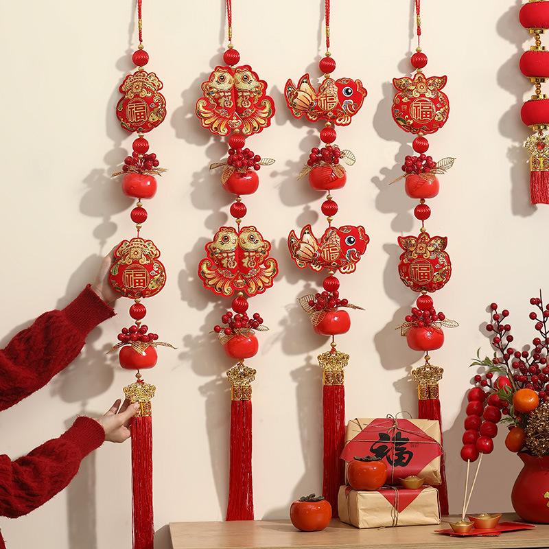 New Year 2026 Pendant Chinese Traditional Ornament with Tassel Home Party Hanging Supplies The Year of Horse Party Accessorie