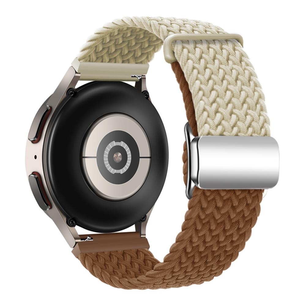 

Universal 22mm Woven Watch Strap Silver Magnetic Buckle Replacement Wrist Band Starlight Brown