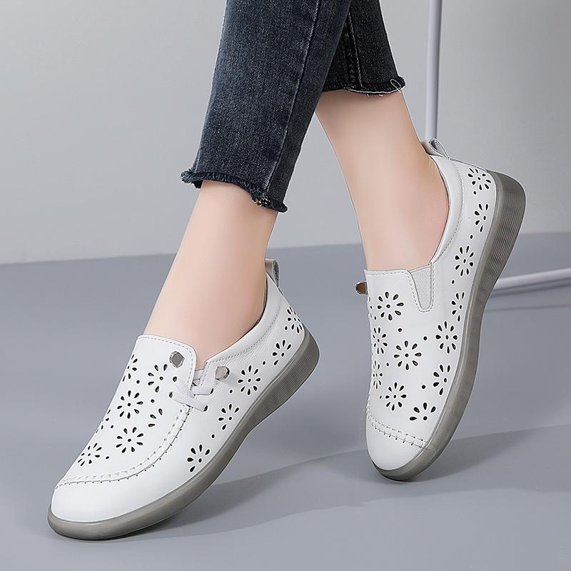 Fashion 2025 Summer Women's Flat Casual Loafers Wide Width Breathable Mesh Slip-On Shoes for Walking Size 35-41 Non-Slip Sole Hot Sale