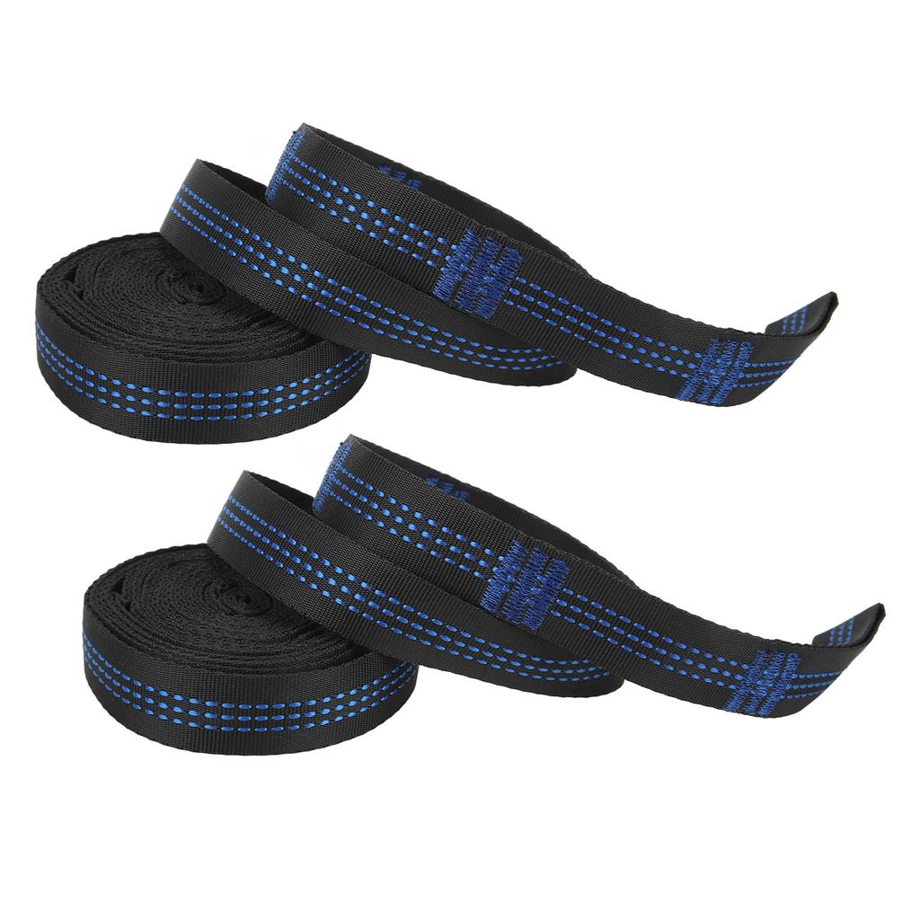 2 Packs Hammock Straps Camping Hanging Ropes Strong Bearing Capacity with 2 Steel Hook Carabiners