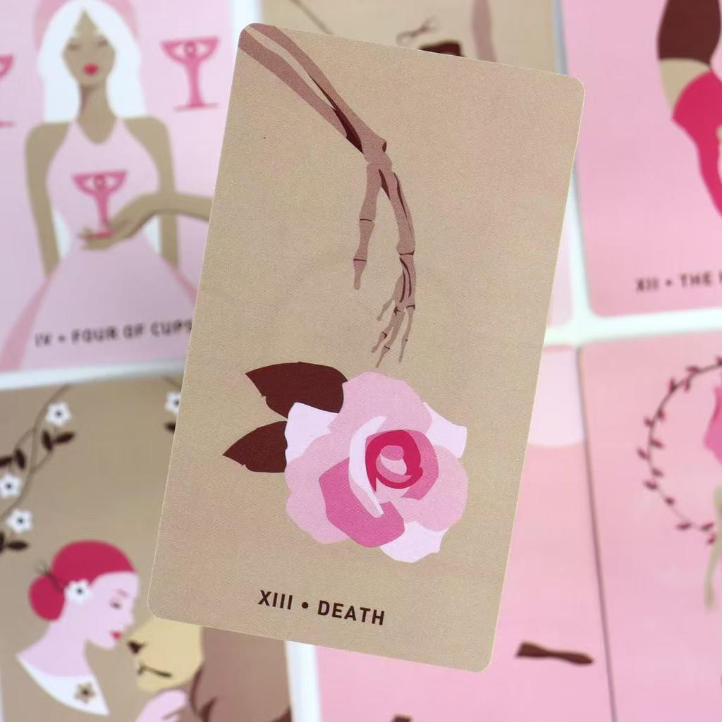 Gentle Heart Tarot 78 Stück rosa Karten bringen die Wahrheiten an die Oberfläche, die Ihnen unbewusst bereits bewusst sind, 10,3 x 6 cm