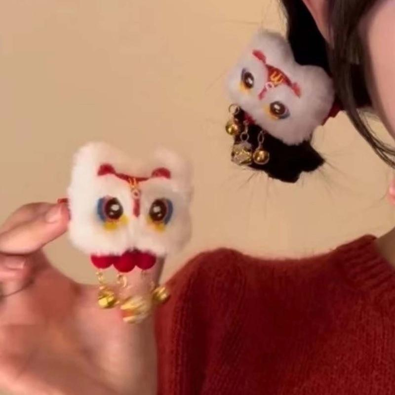 Girl's Hair Accessories Chinese Style Hair Cards Children's New Year Fans Ancient Style Hair Clips Hanfu Headwear New Year Gifts