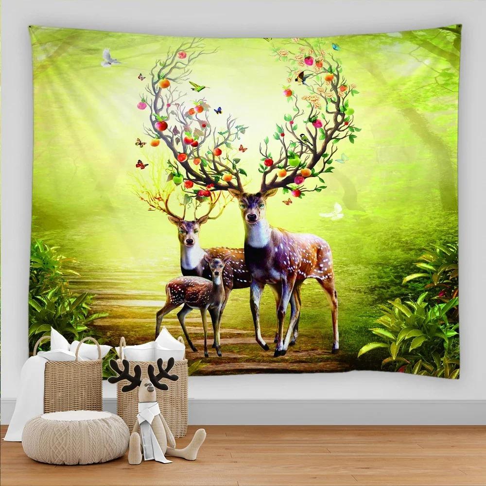 Forest Elk Decorative Tapestry Home Wall Decor Office Living Room Tapestry