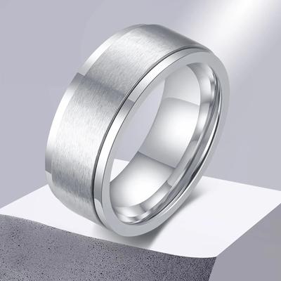 Rotatable Titanium Steel Ring Versatile Men's Stainless Steel Rotating Ring
