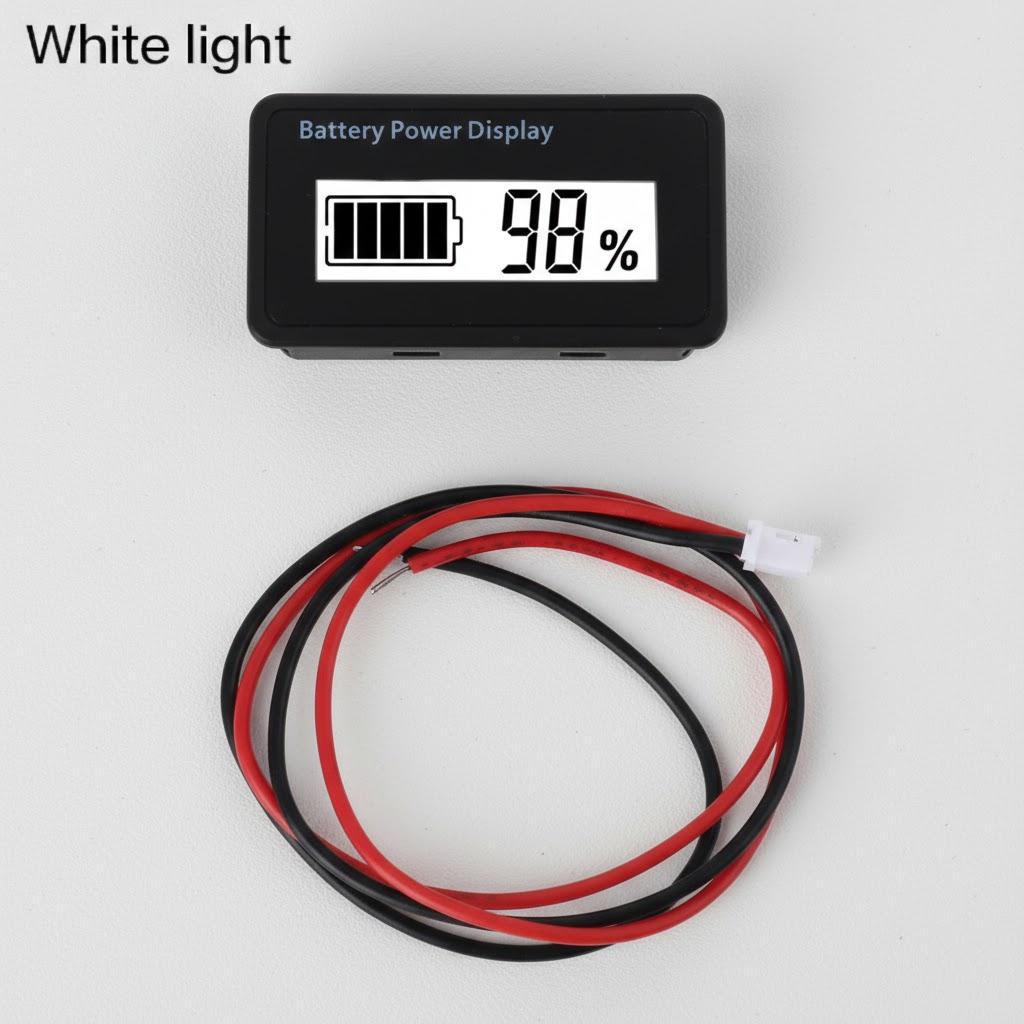 

12V 24V 48V Car Motorcycle Digital LCD Battery Capacity Monitor Voltmeter Lead-acid Lithium Battery Tester белый