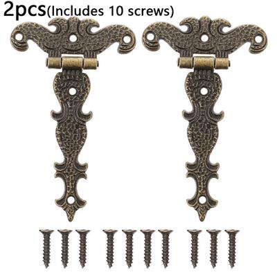 2 bisagras antiguas para puerta de armario, armario, joyero, decorativas, herrajes vintage para muebles con tornillo.