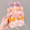 10pcs/set Cute Children Hair Clips Fabric Bowknot Flower Hairpin Bangs Hair Clips Fashionable Hair Accessories Headwear
