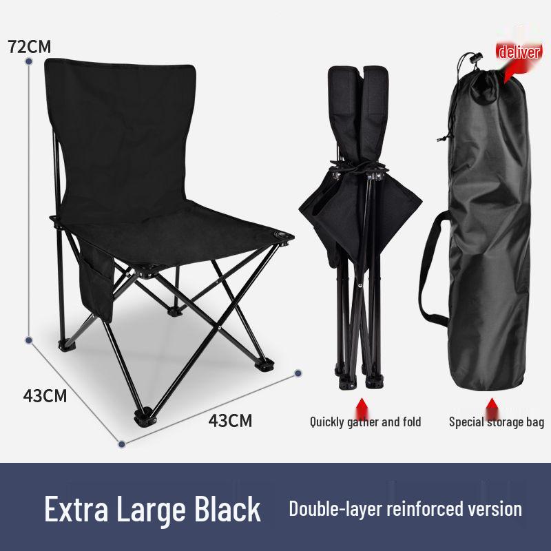 Portable Extra Thick Folding Camping Chair with Backrest for Outdoor Use