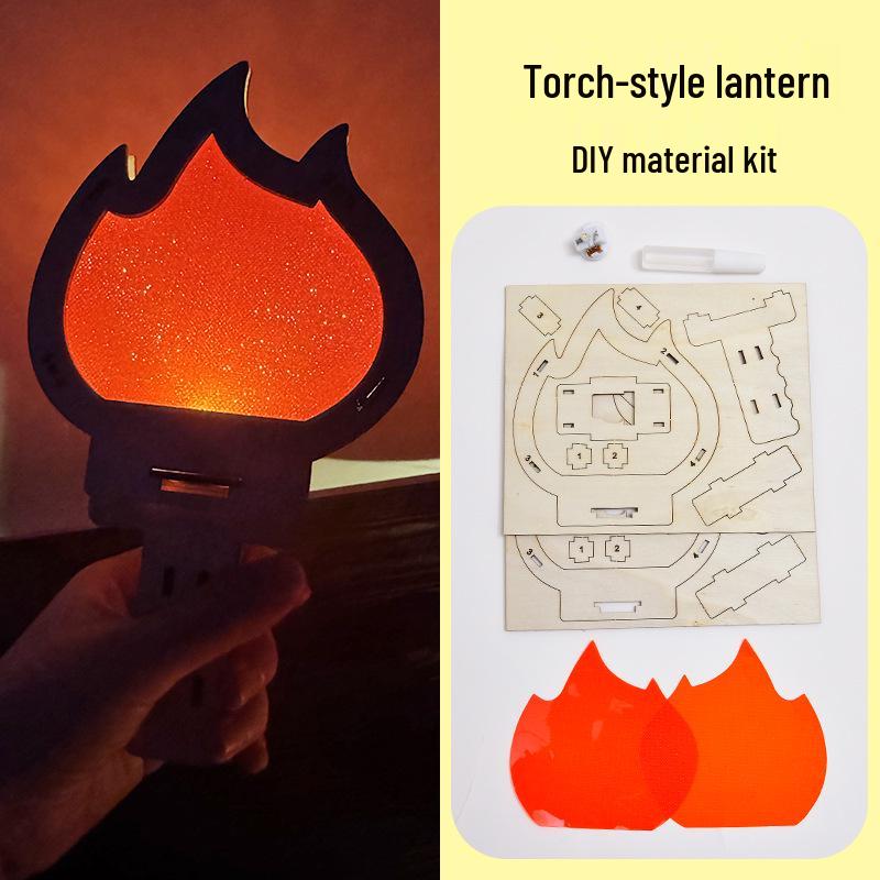 August 1st Starfire Patriotic Torch DIY Kit - Red Festive Props for Events and Decorations