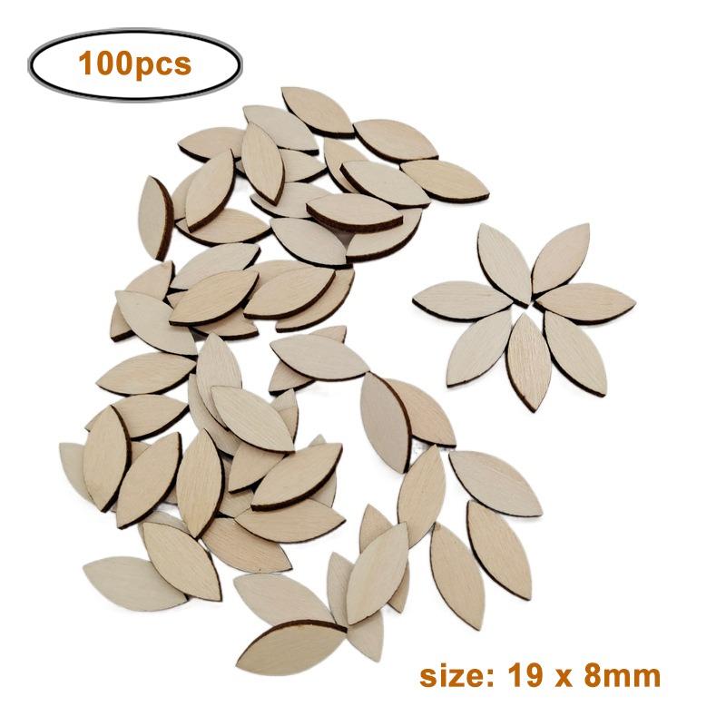 

100pcs/lot Unfinished Wood Oval Slices Discs Natural Rustic Wooden Cutout Wood Craft Supplies for DIY Craft Wedding Christmas