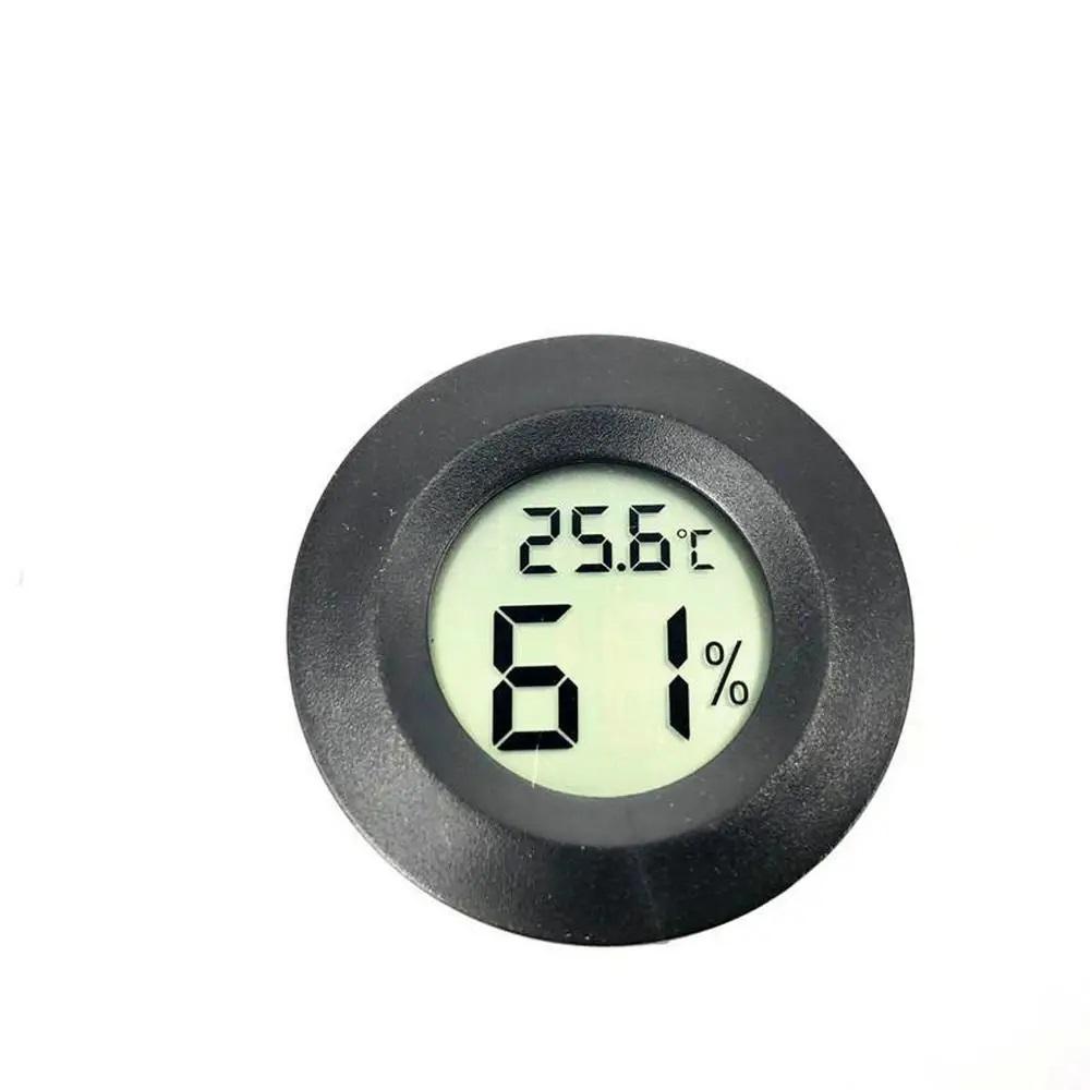 -50~ +70°C Mini LCD Digital Thermometer Hygrometer Round Temperature Humidity Tester Sensor Detector For Freezer Cigar Box