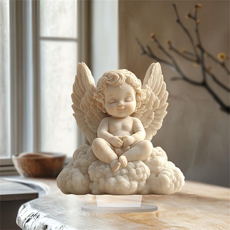 Porcelain Angel Doll Acrylic Statue: Home and Bedroom Decor Ornament
