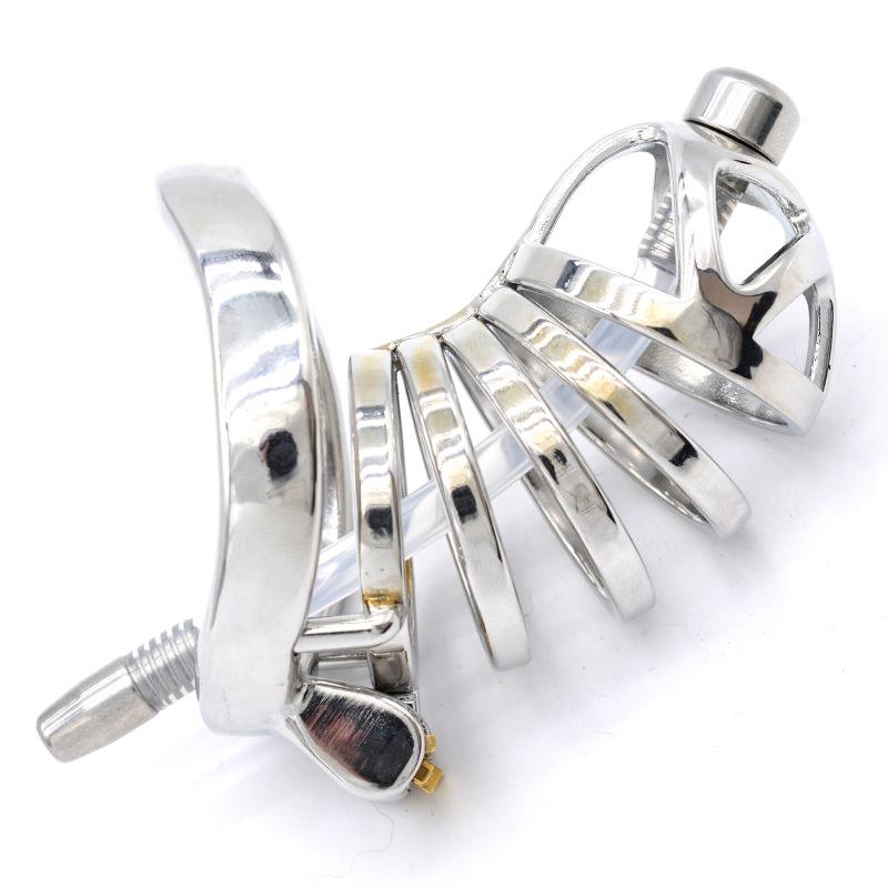 FRRK-12 Stainless Steel Cock Cage Comfortable Chastity Device Penis Lock Sex Tool BDSM with Accessories for Man