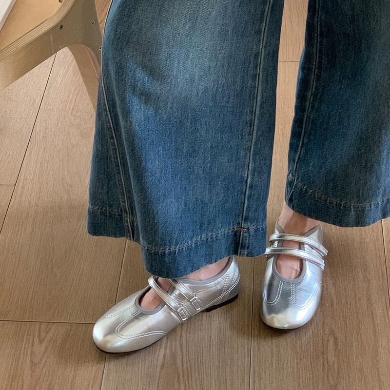 Fashion Fashion Hook Loop Ladies Mary Janes Flats Shoes Soft Female Footwear Round Toe Shallow Women Ballet Flats Slip On Shoes  lady