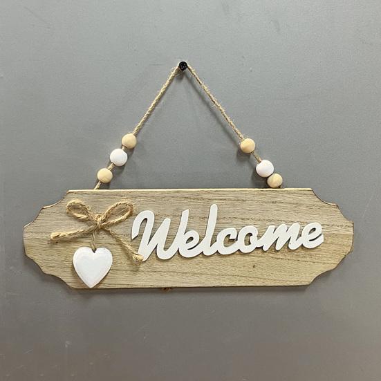 Decorative House Sign with Bow Knot Decor Letter Print Hanging Sign Versatile