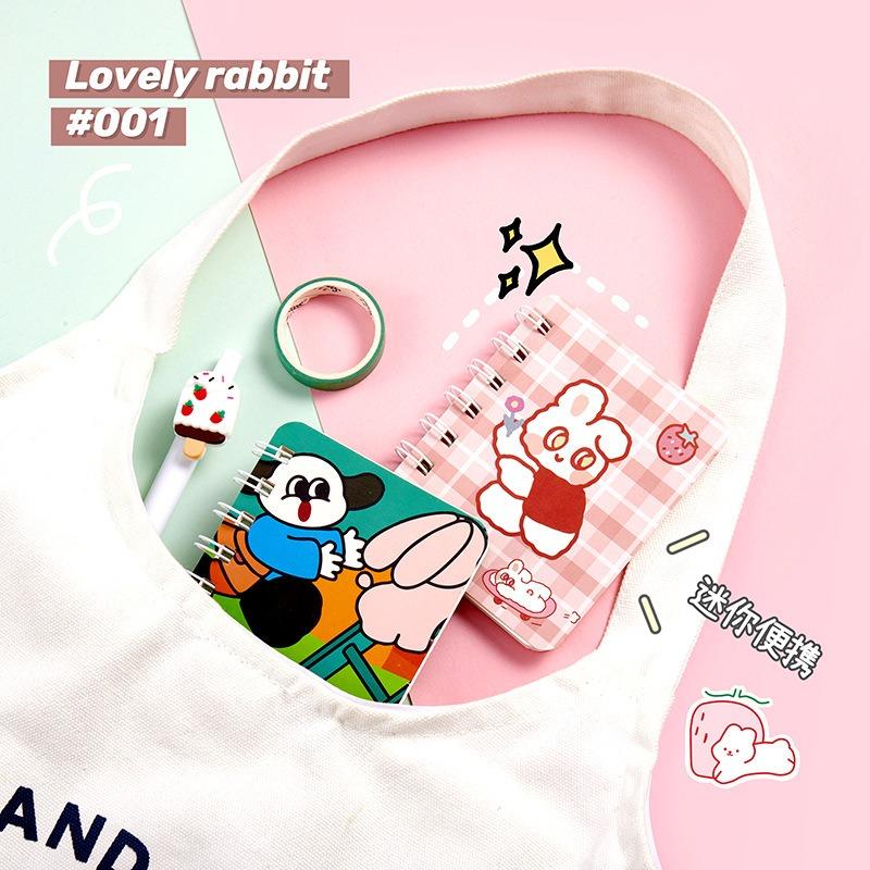 Cute Cartoon Coil Mini Portable Pocket Notebook For Girls Daily Use