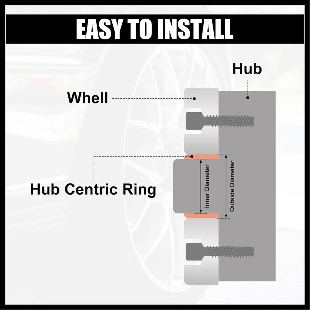 4pcs OD 66.6mm to ID 63.4mm Aluminum Alloy Car Auto Hub Centric Rings Wheel Bore Center Spacer Replacement Durable Material