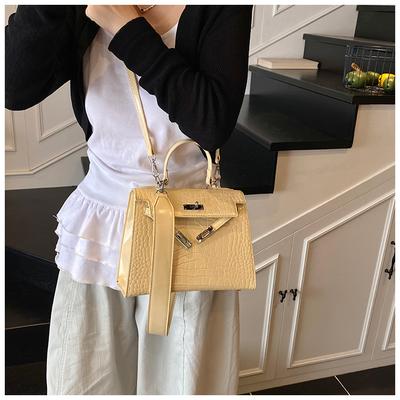Bolsa de mão de nicho com padrão de crocodilo, nova bolsa de ombro versátil retrô para mulheres, bolsa balde casual mensageiro
