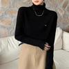 Autumn and winter new simple and versatile knitted bottoming shirt women's design sense solid color turtleneck pullover sweater inner