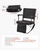 Stadium Seat, Portable Bleacher Seat with Armrest, Back Support and Thick Cushion, Bench Chair for Bleacher Includes Shoulder Strap, Hooks, Cup