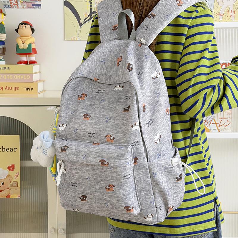 Schoolbag cute puppy schoolbag girls junior high school backpack high value ins style niche backpack casual versatile