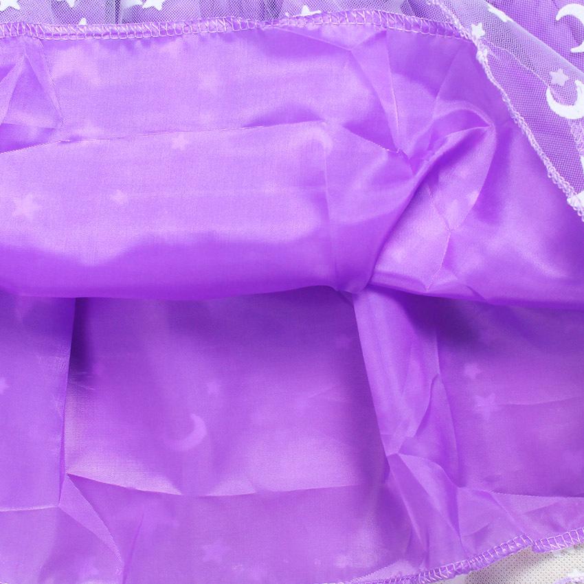 Rochie Kpop vânătoare de vrăjitoare grup de fete cu mânecă scurtă, gât rotund, dantelă stea curcubeu