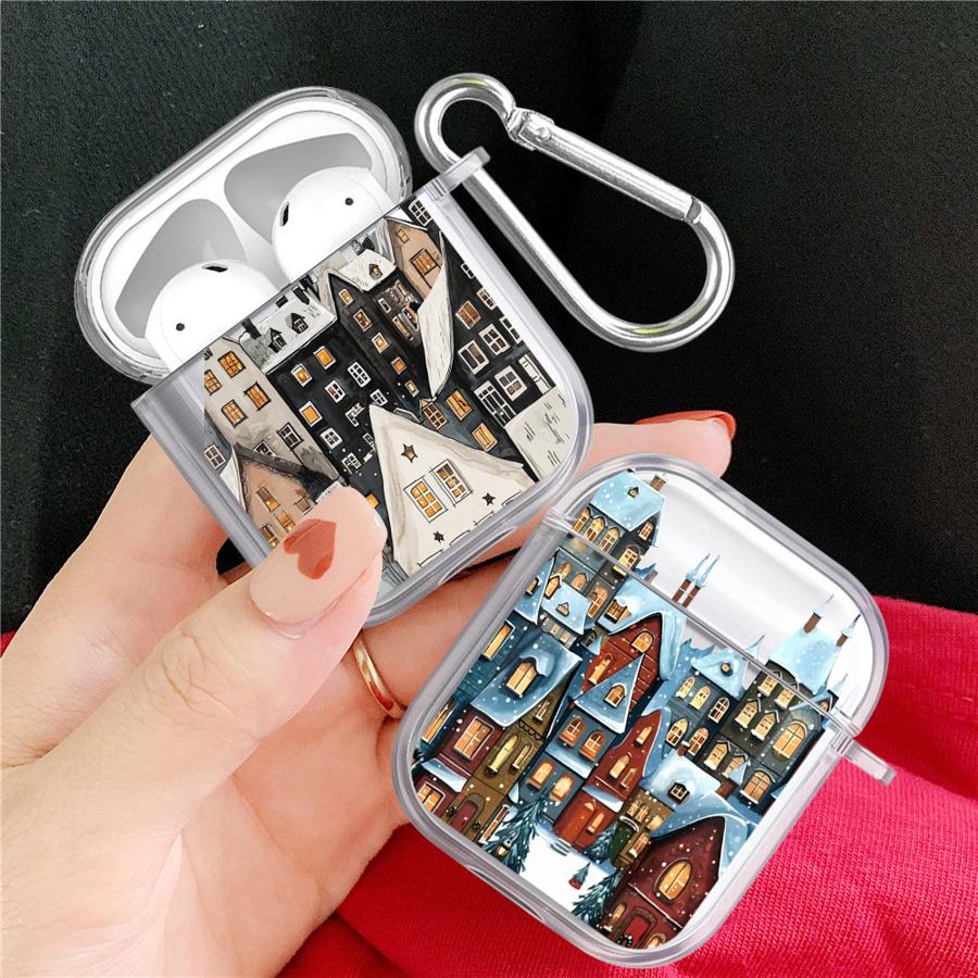 Winter Schnee Weihnachten Hülle Für Airpods Pro3 3 4 Pro 1 Pro2 2 Klare Kopfhörerhüllen Abdeckung